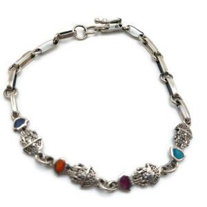 Handmade Unisex Bracelet in 950 Sterling Silver tumi Chimu Culture